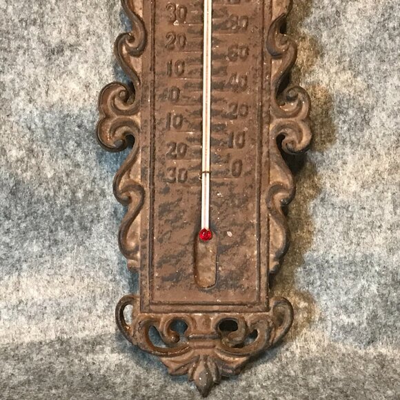 Cast Iron Rustic Wall Thermometer - Picture 3 of 4